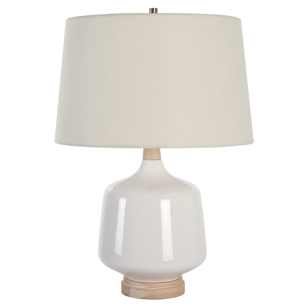 American Home Furniture Uttermost Opal Gloss White Table Lamp