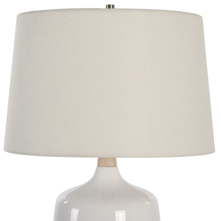 American Home Furniture Uttermost Opal Gloss White Table Lamp