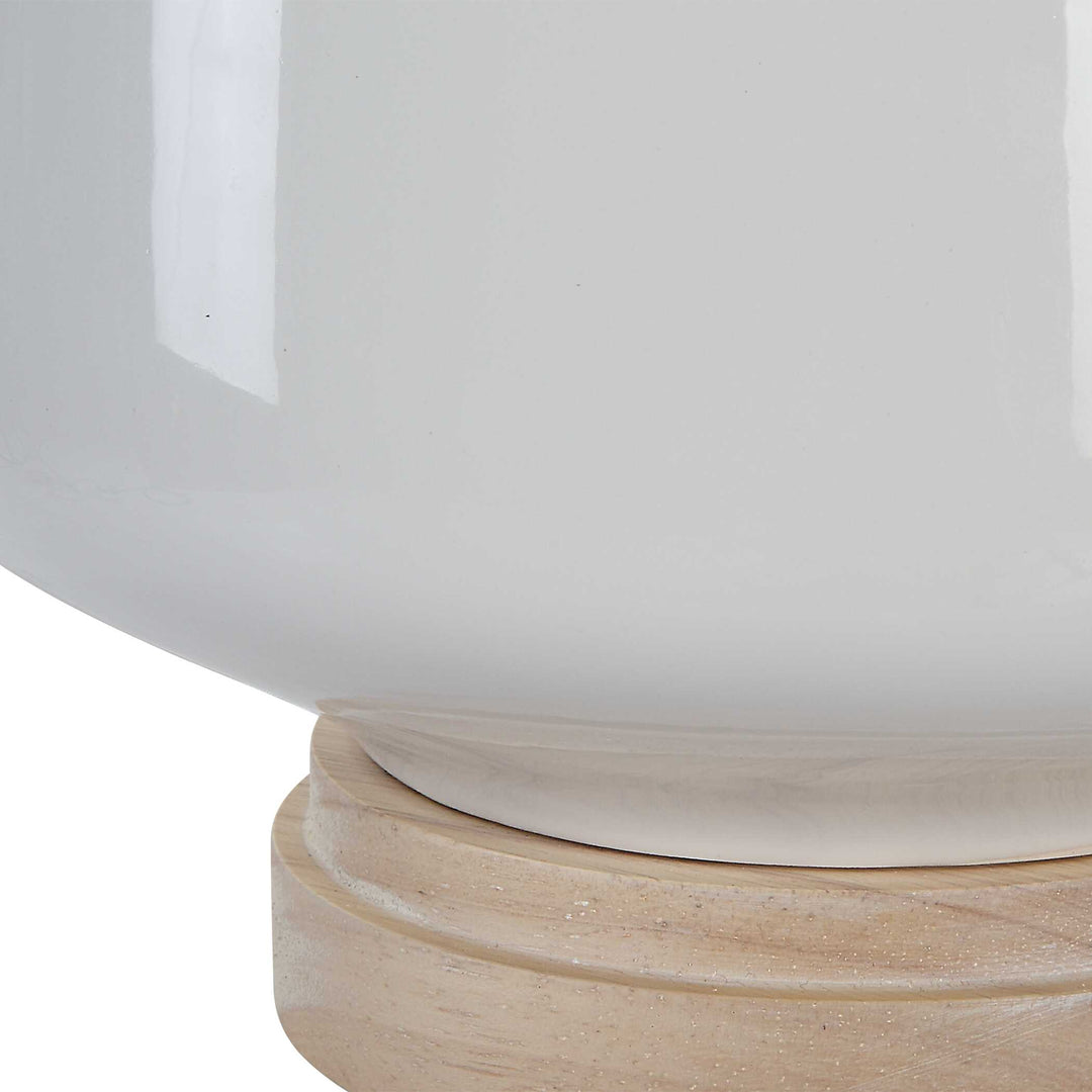 American Home Furniture Uttermost Opal Gloss White Table Lamp