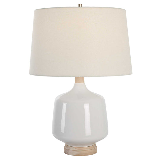 American Home Furniture Uttermost Opal Gloss White Table Lamp