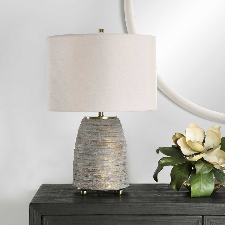 American Home Furniture Uttermost Gorda Bronze Ceramic Table Lamp