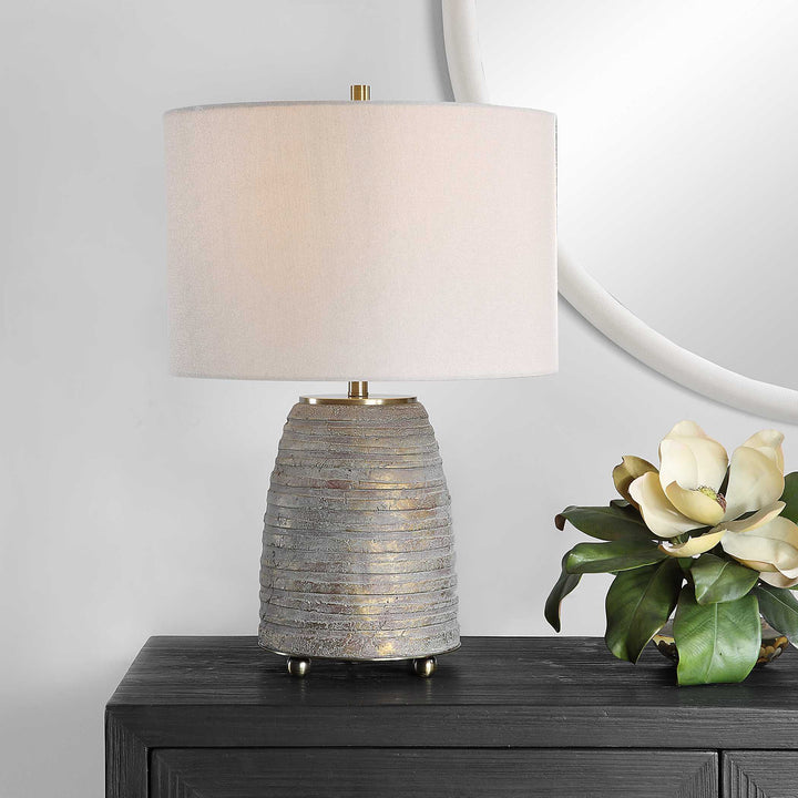 American Home Furniture Uttermost Gorda Bronze Ceramic Table Lamp