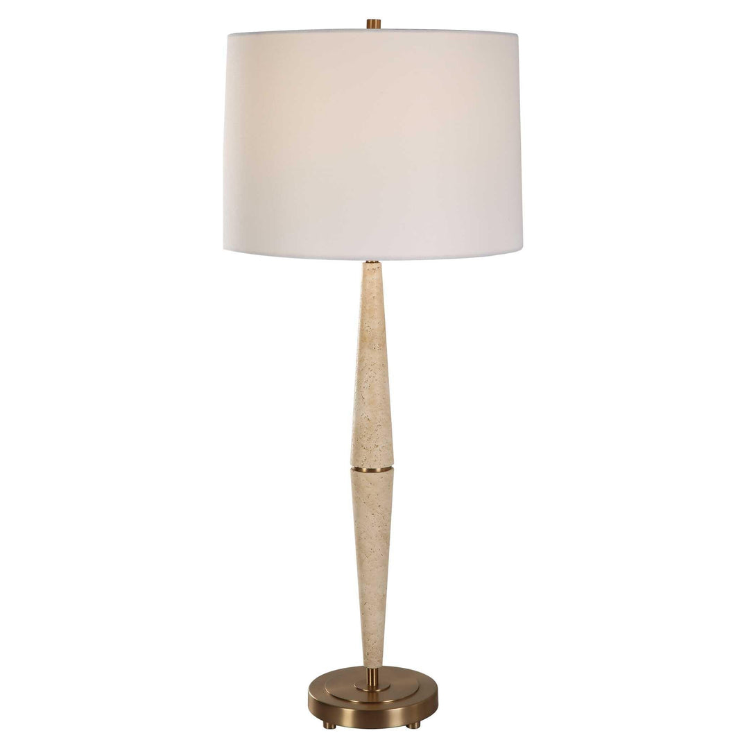 Palu Travertine Table Lamp - AmericanHomeFurniture