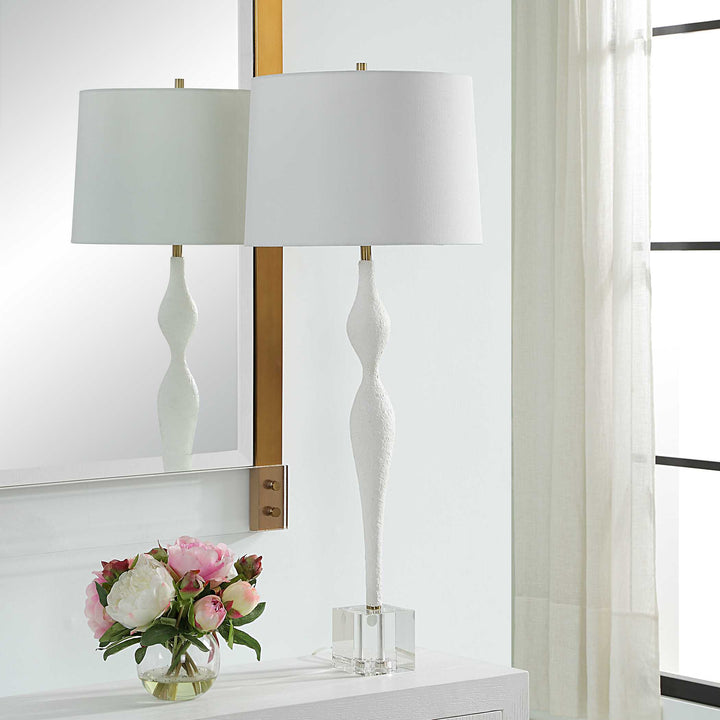 American Home Furniture Uttermost Helena Slender White Table Lamp