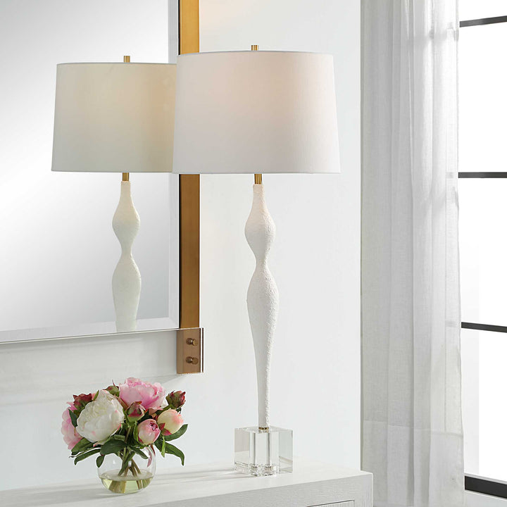 American Home Furniture Uttermost Helena Slender White Table Lamp