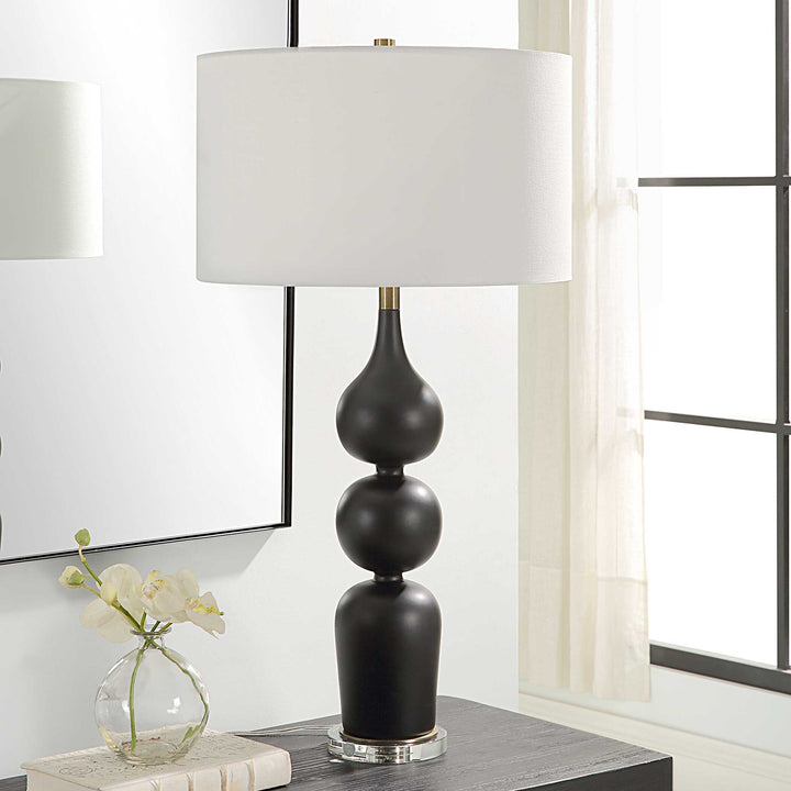 American Home Furniture Uttermost Caviar Black Table Lamp
