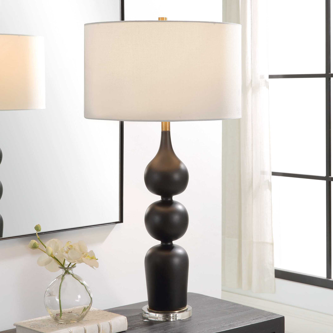 American Home Furniture Uttermost Caviar Black Table Lamp