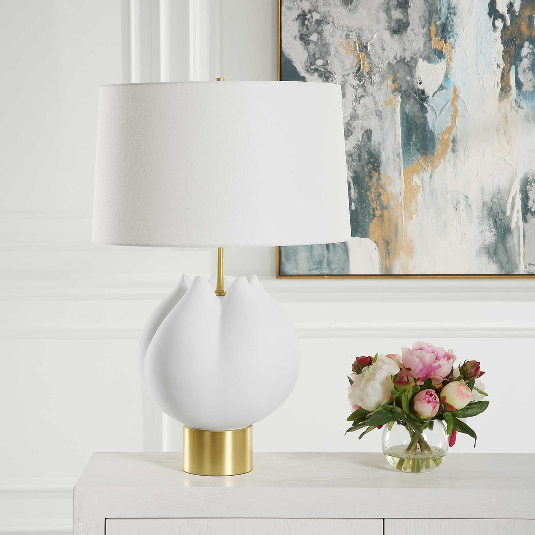 American Home Furniture Uttermost In Bloom White Table Lamp