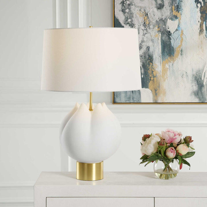 American Home Furniture Uttermost In Bloom White Table Lamp