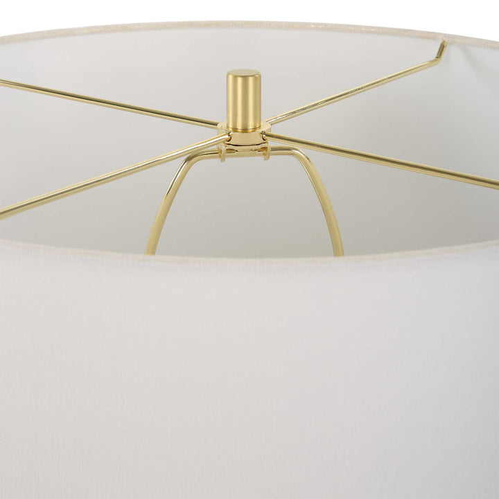 American Home Furniture Uttermost Wrenley Ridged White Table Lamp