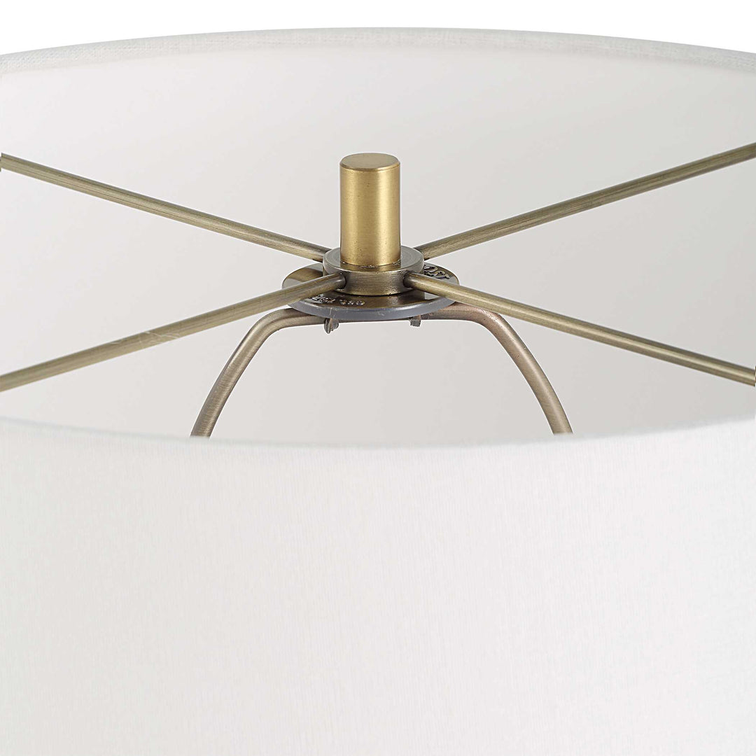 American Home Furniture Uttermost Lyra White & Gold Table Lamp
