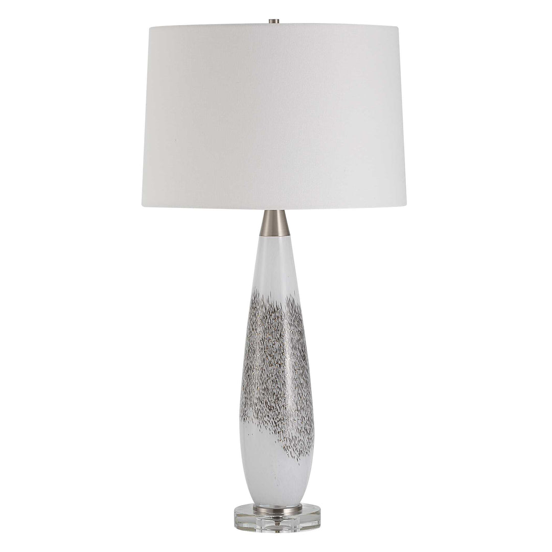 American Home Furniture Uttermost Quinn White & Silver Table Lamp