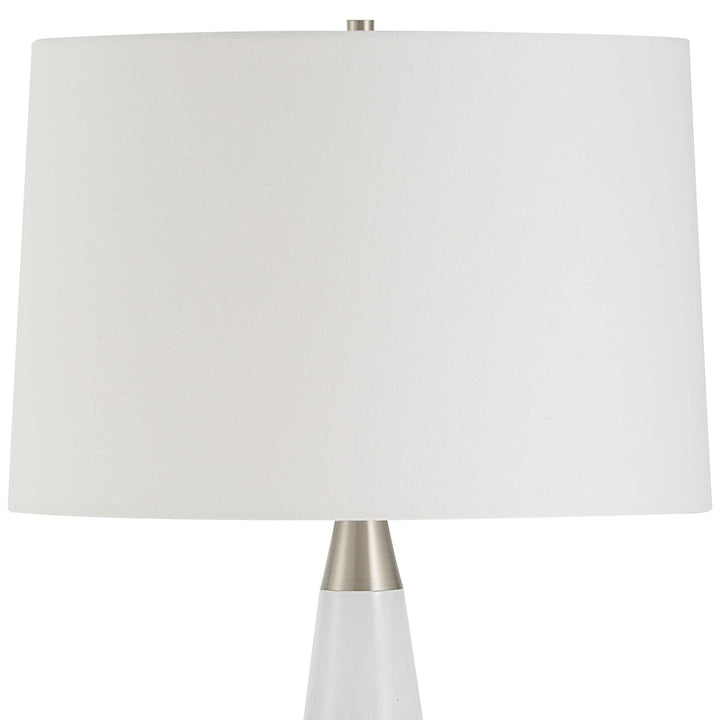 American Home Furniture Uttermost Quinn White & Silver Table Lamp
