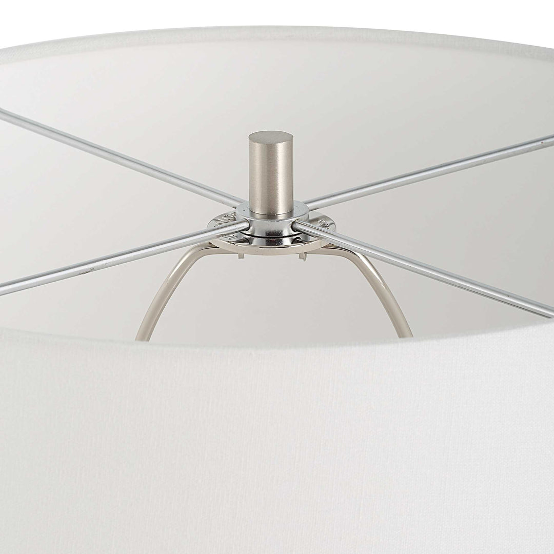 American Home Furniture Uttermost Quinn White & Silver Table Lamp