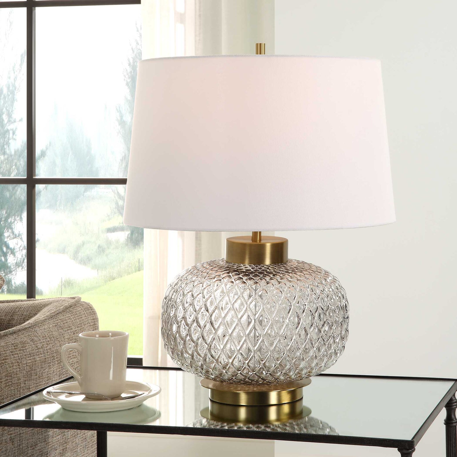 American Home Furniture Uttermost Estelle Glass Table Lamp