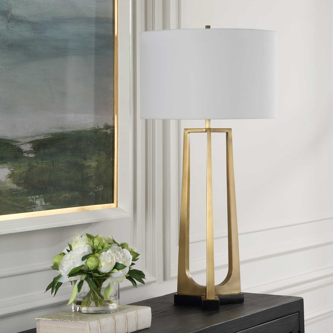 American Home Furniture Uttermost Crossroads Brass Table Lamp