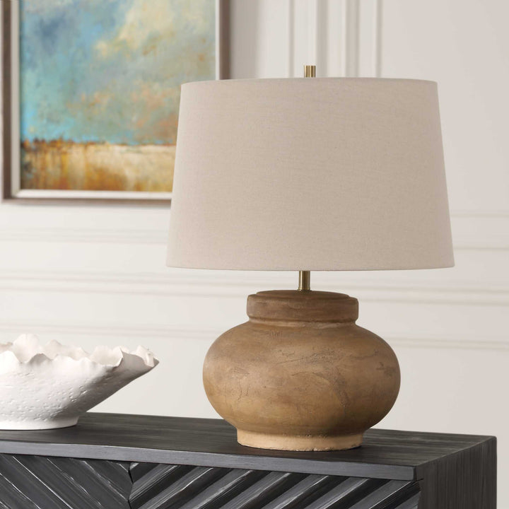 American Home Furniture Uttermost Urbino Aged Terracotta Table Lamp