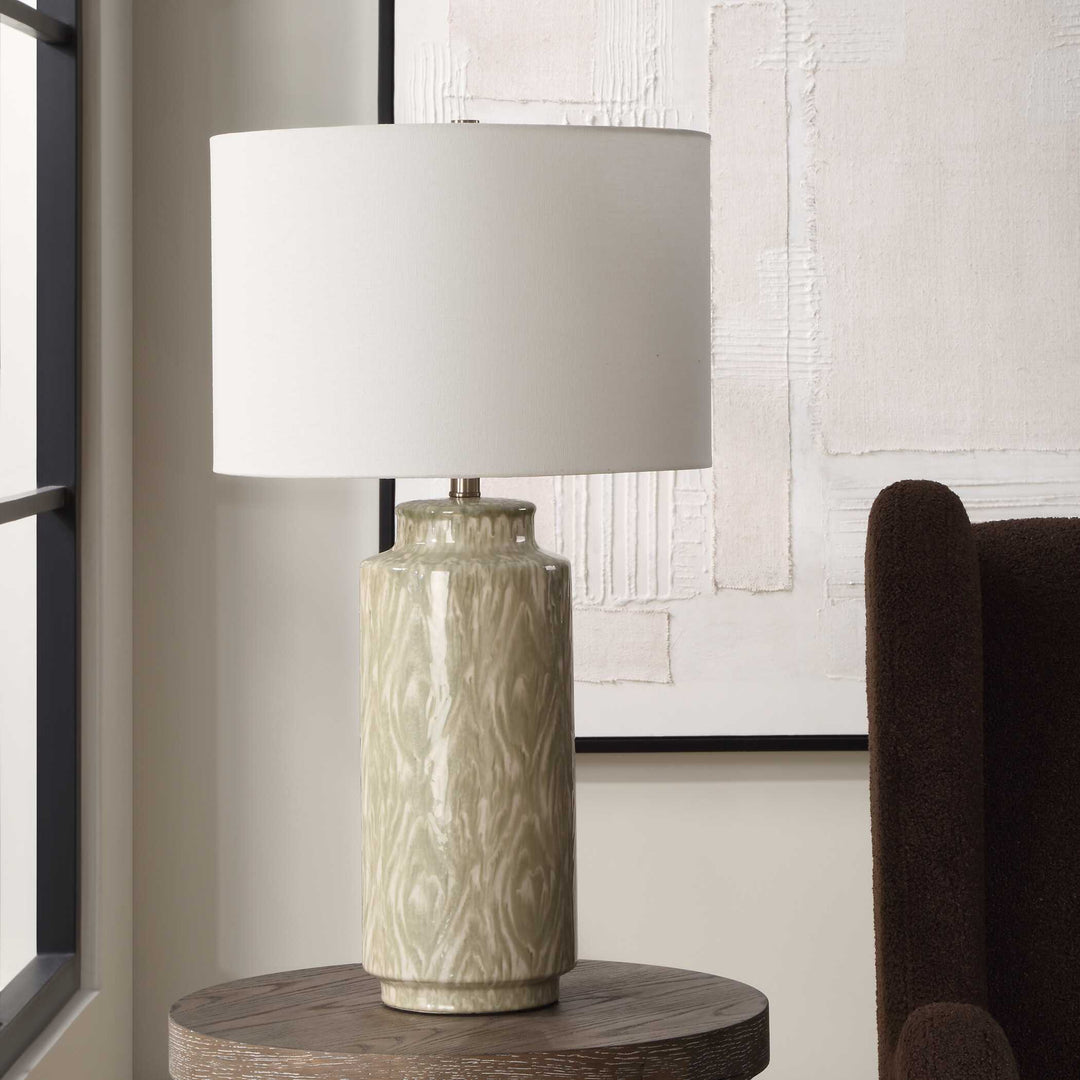American Home Furniture Uttermost Laurel Sage Ceramic Table Lamp