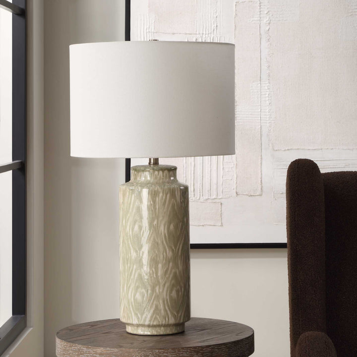 American Home Furniture Uttermost Laurel Sage Ceramic Table Lamp