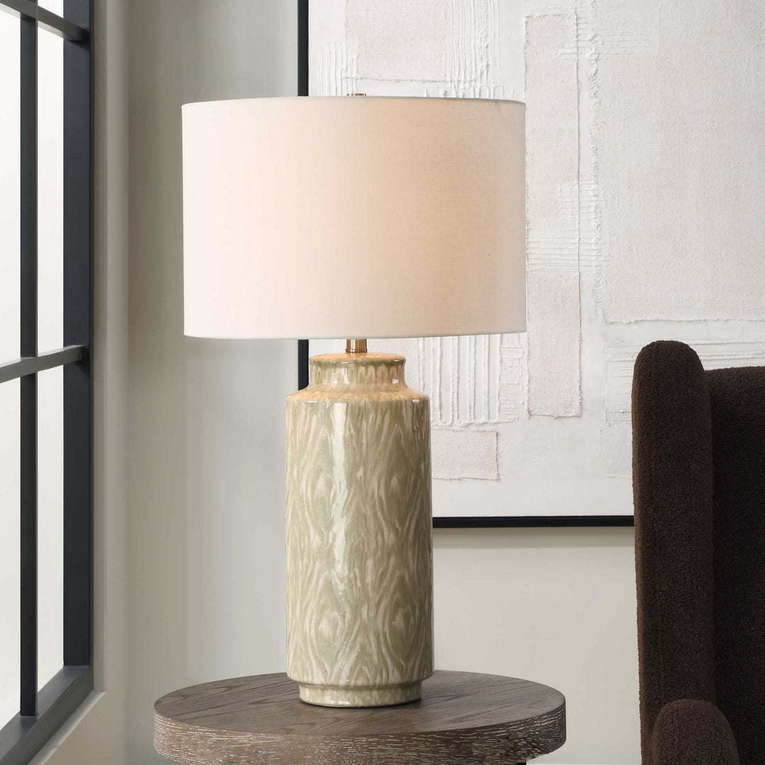 American Home Furniture Uttermost Laurel Sage Ceramic Table Lamp
