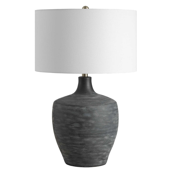 American Home Furniture Uttermost Graphite Ribbed Table Lamp