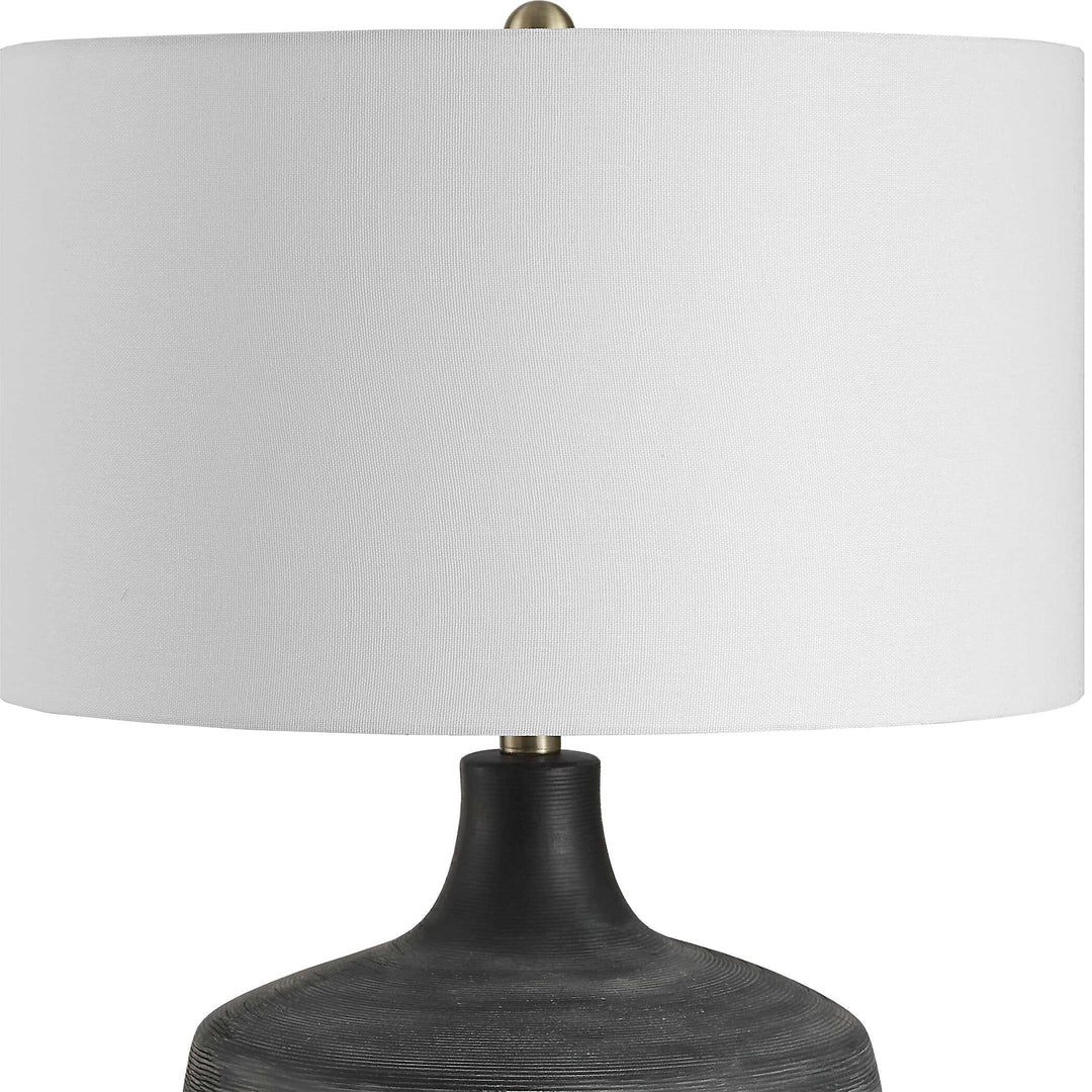 American Home Furniture Uttermost Graphite Ribbed Table Lamp