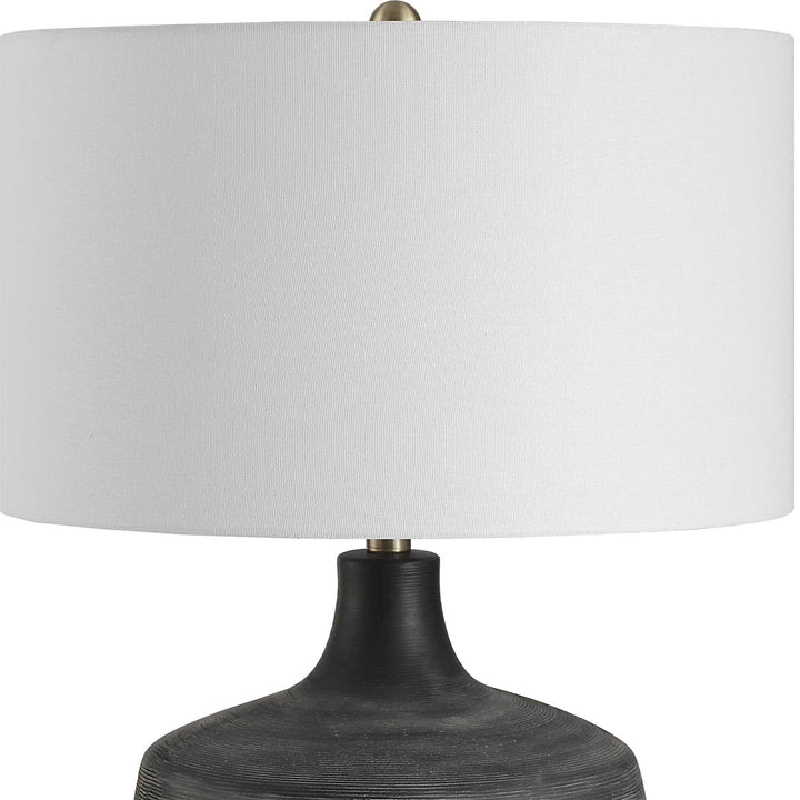 American Home Furniture Uttermost Graphite Ribbed Table Lamp