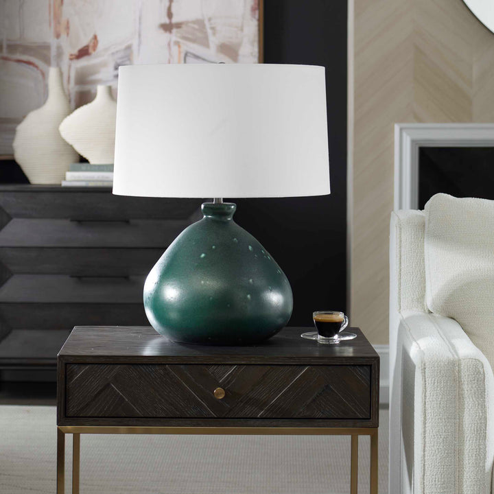 American Home Furniture Uttermost Killarney Distressed Green Table Lamp