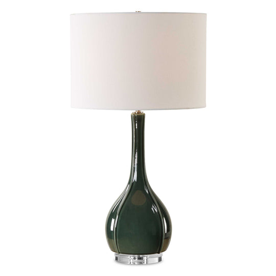 American Home Furniture Uttermost Essex Green Glass Table Lamp