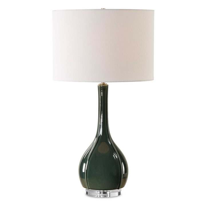 American Home Furniture Uttermost Essex Green Glass Table Lamp