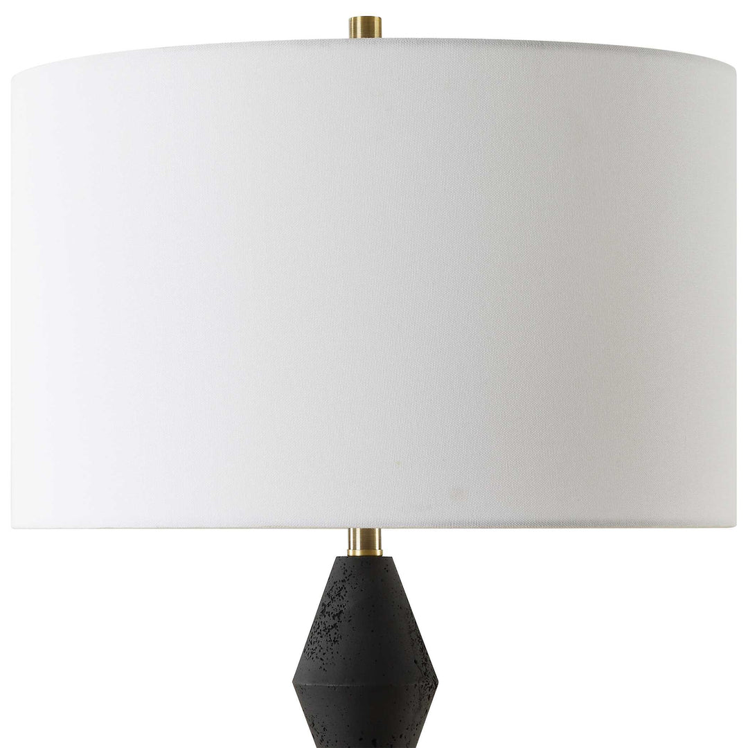 American Home Furniture Uttermost Threefold Black Stone Table Lamp