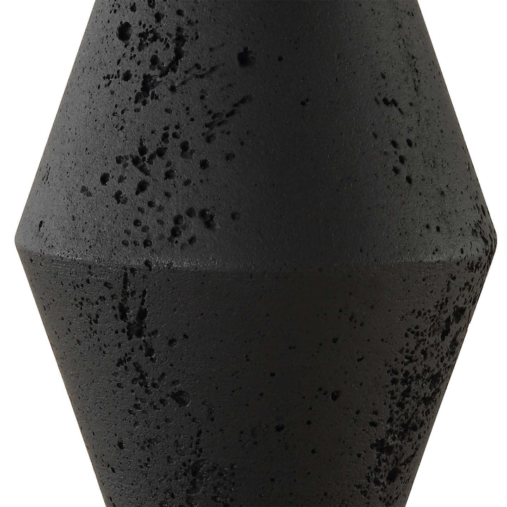 American Home Furniture Uttermost Threefold Black Stone Table Lamp