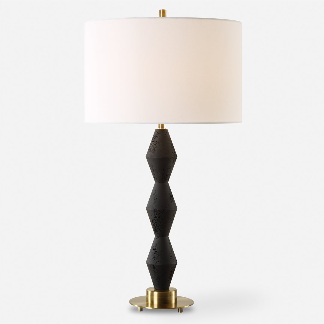 American Home Furniture | Uttermost - Threefold Black Stone Table Lamp