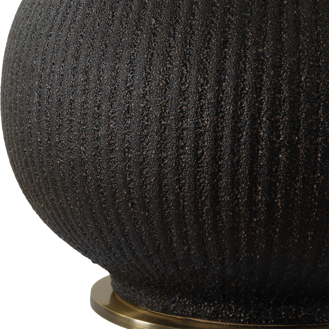 American Home Furniture Uttermost Rimini Black Glaze Table Lamp