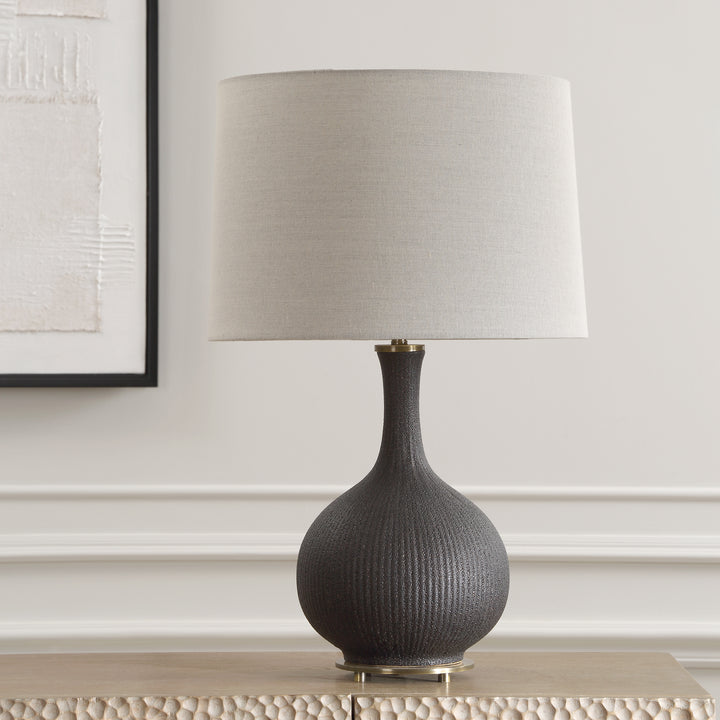 American Home Furniture | Uttermost - Rimini Black Glaze Table Lamp