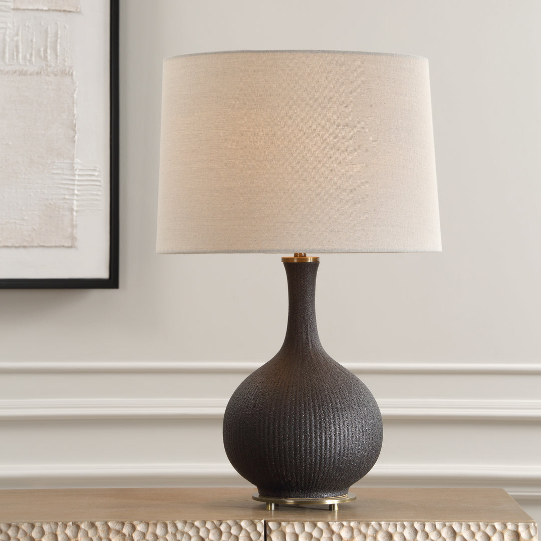 American Home Furniture | Uttermost - Rimini Black Glaze Table Lamp