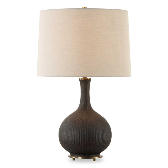 American Home Furniture Uttermost Rimini Black Glaze Table Lamp