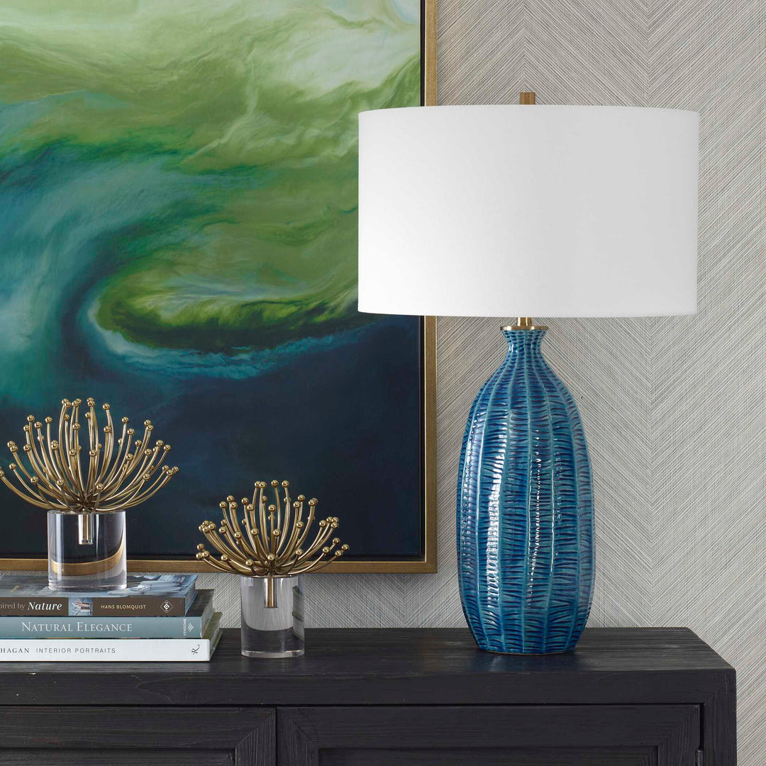 American Home Furniture Uttermost Bixby Blue Table Lamp