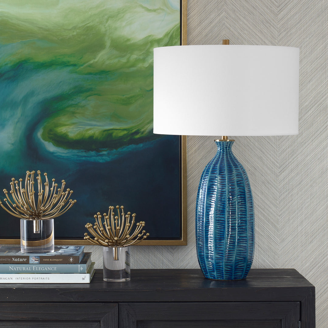 American Home Furniture | Uttermost - Bixby Blue Table Lamp