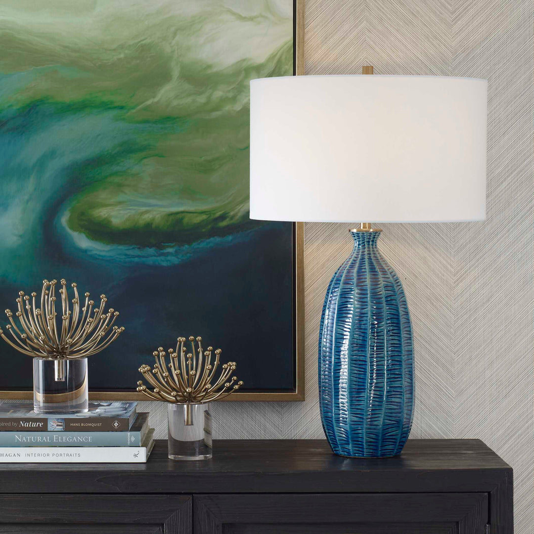 American Home Furniture Uttermost Bixby Blue Table Lamp