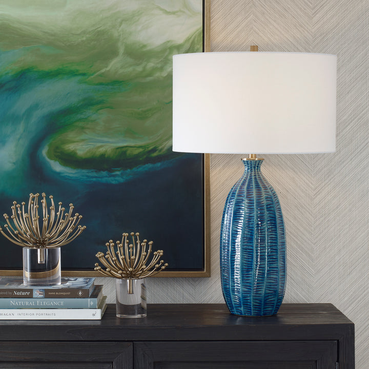 American Home Furniture | Uttermost - Bixby Blue Table Lamp