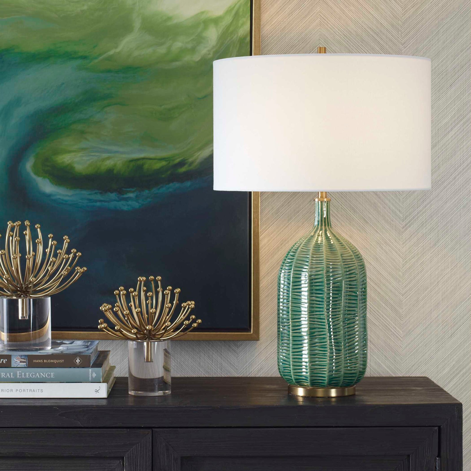 American Home Furniture Uttermost Bixby Green Table Lamp