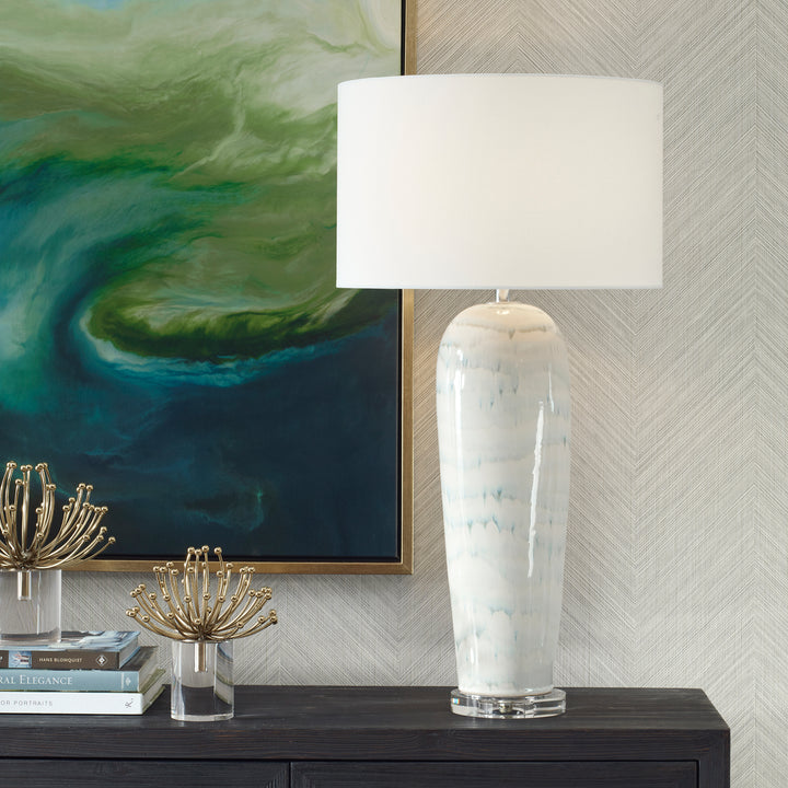 American Home Furniture | Uttermost - Arden White Glaze Table Lamp