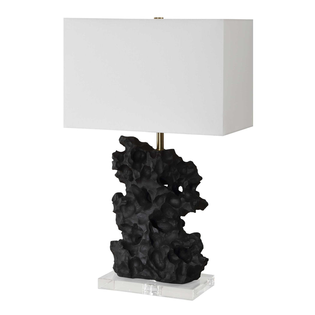 American Home Furniture Uttermost Basalt Black Stone Table Lamp