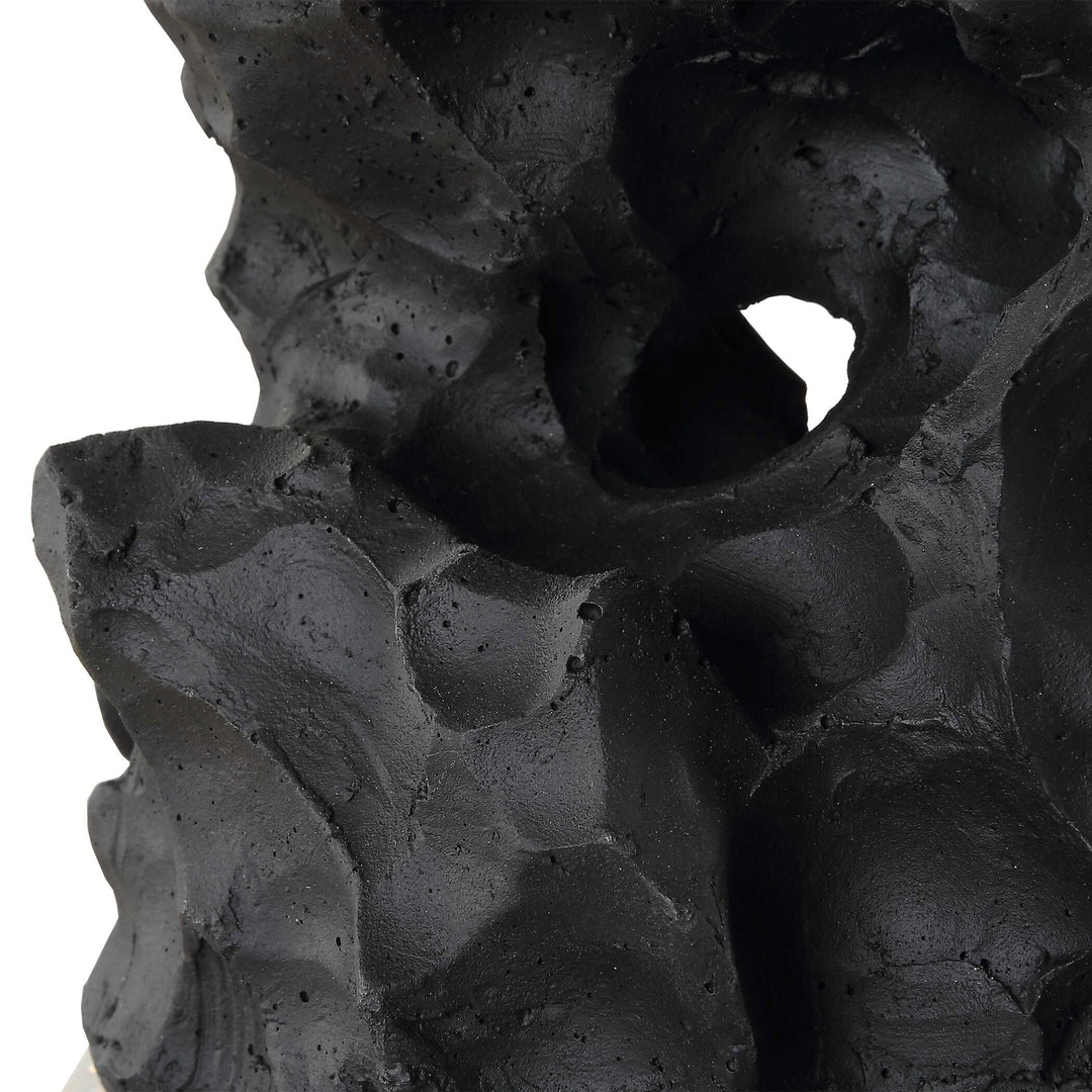 American Home Furniture Uttermost Basalt Black Stone Table Lamp