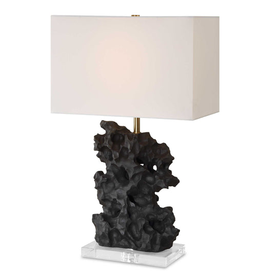 American Home Furniture Uttermost Basalt Black Stone Table Lamp