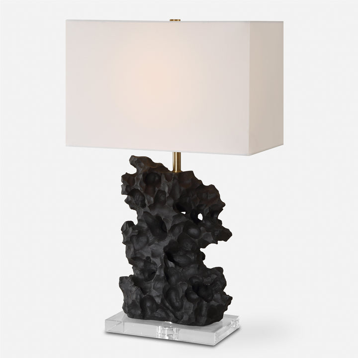 American Home Furniture | Uttermost - Basalt Black Stone Table Lamp