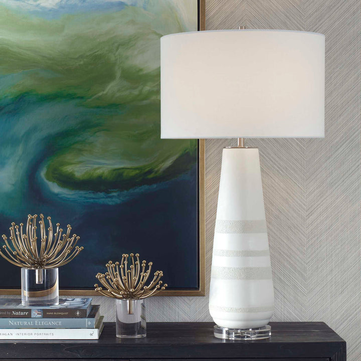 American Home Furniture Uttermost Santino Crackled Ivory Table Lamp
