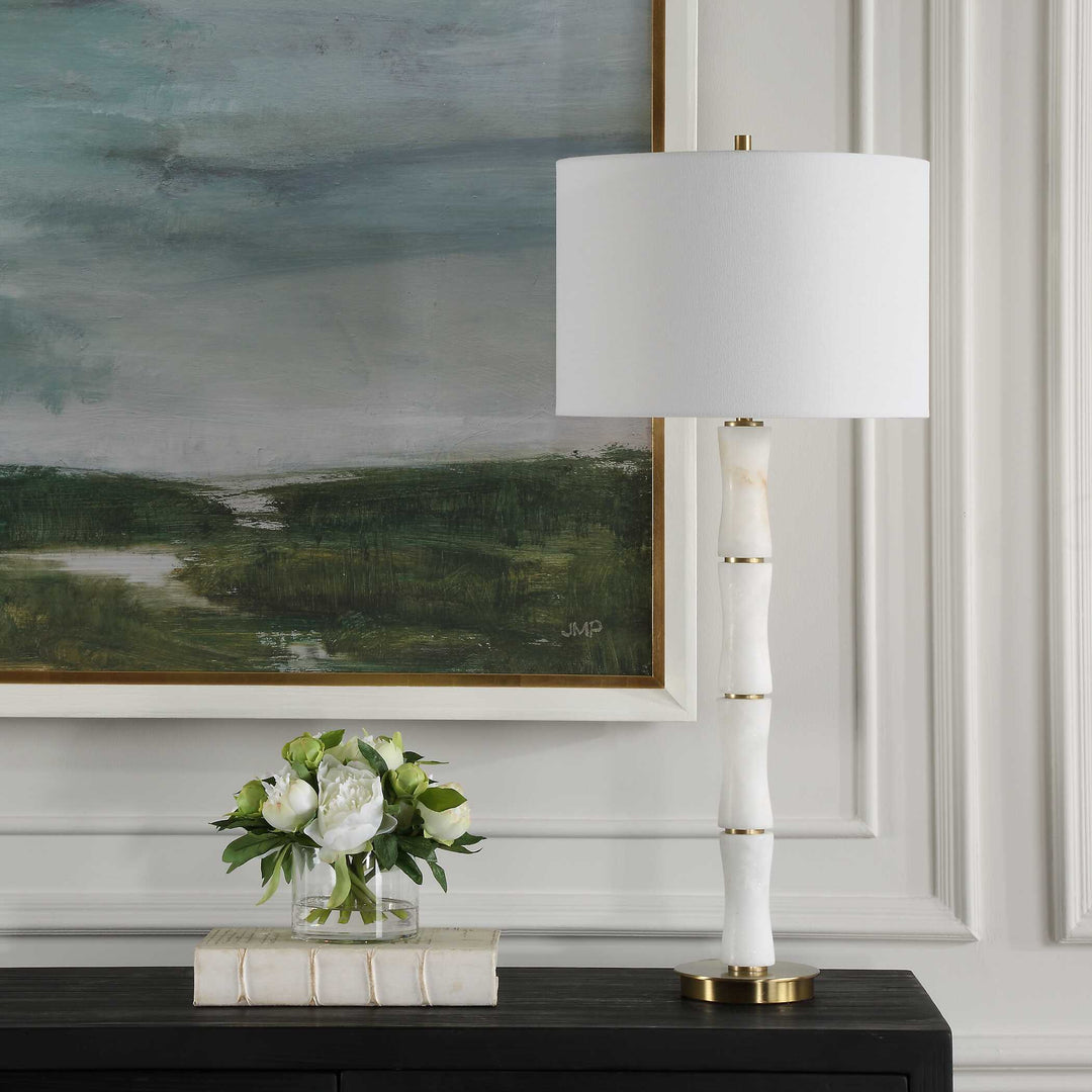 American Home Furniture Uttermost Unify Alabaster Table Lamp