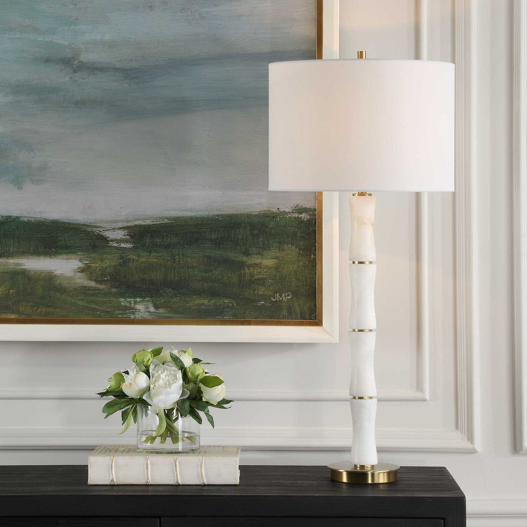 American Home Furniture Uttermost Unify Alabaster Table Lamp